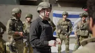 Israeli Defense Minister Yoav Gallant arriving in Netzarim corridor in central Gaza strip