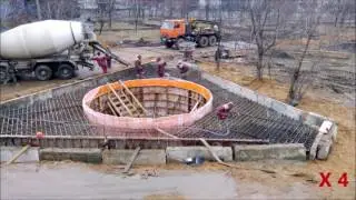 11. Строительство станции метро Марьина Роща БКЛ (Шереметьевская). Заливка бетонной смеси.