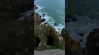 Future explore down a mineshaft on the cliff ? Looks pretty unstable ! #beach #sea #mineshaft