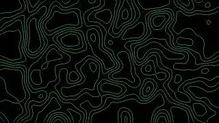 Green Topographic Wavy Line Background Animation Black Screen