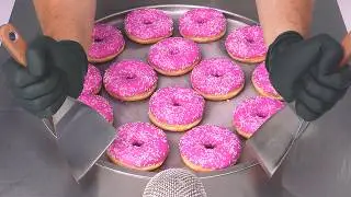 ASMR - Ice Cream Challenge: Massive Donuts Ice Cream Rolls | how to make Donut Ice Cream - Recipe