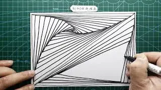 悖论顺时针组合太像枕头了/Cool 3D Cross Pattern / Line Illusion Drawing / Daily Art Therapy / Day 005