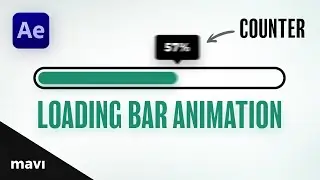 Animated Loading Bar With a Moving Percentage Counter in After Effects (Full Process)