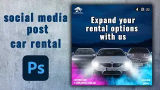 car rental socialmedia post speed art