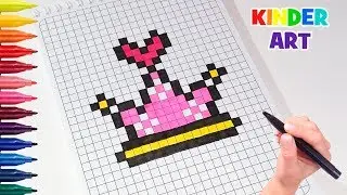 Рисунки по клеточкам - Корона | How to draw a crown Pixel Art