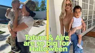 khloe kardashian and kylie jenner’s sons tatum and aire look so grown up in cute halloween costumes.