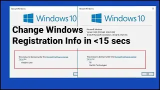 How to change Windows Registration details in 15 secs