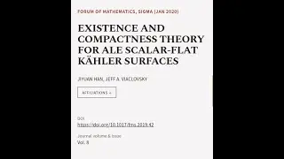 EXISTENCE AND COMPACTNESS THEORY FOR ALE SCALAR-FLAT KÄHLER SURFACES | RTCL.TV