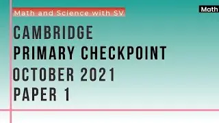 Primary Checkpoint Math October 2021 Paper 1