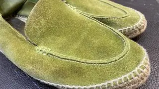 How to Clean Bright Suede Colors. Loro Piana Shoes. [ASMR] Relax Video.