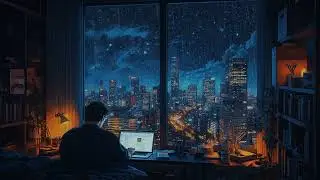 Digital Rainfall: Relax with Soft Rain Sounds and Hypnotic Cyberpunk Ambience for Calm and Focus