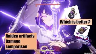 C0/C1 Raiden Shogun Er/Atk sands + Atk/Electro Goblet damage comparison (R5 The Catch)