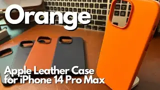 Orange - iPhone 14 Pro Max Apple Leather Case Closer look