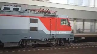 ЭЛЕКТРОВОЗ ЭП20 - 034 С ПАССАЖИРСКИМ ПОЕЗДОМ // СНЯТО НА ПЛ. АМИНЬЕВСКАЯ МЦД-4