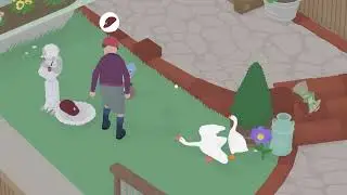 Играем с Подругой в Untitled Goose Game с джойстиком