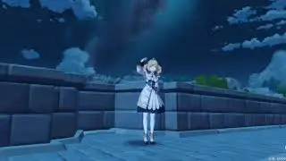 Barbara idle animation from afar - Genshin Impact