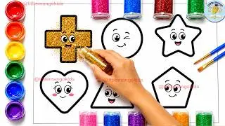 🌈 Learn Shapes & Colors for Kids 🎨 | 2D Shapes Drawing | Toddler & Preschool Learning | Part 28