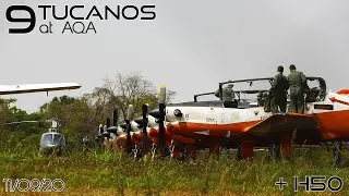 FAB Cometa Squadron at Araraquara with 9 T-27 Tucanos and a H50