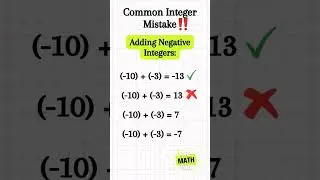 Adding Negative Integers the Right Way‼️