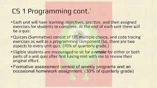 CS1 Programming CTE