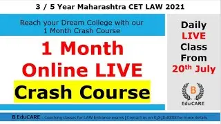 Online Live Classes for Maharashtra CET LAW 2021 | Crash Course for MH CET LAW