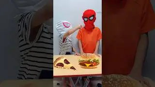 Pizza Vs Hamburger 🍕🍔 Food #spiderman #short #shorts #ytshort