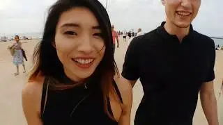 Vlog Japanese girl is in Sea of Belgians