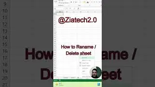 How to  Rename Delete sheet  in excel | #shorts #excelshortcuts #share #365