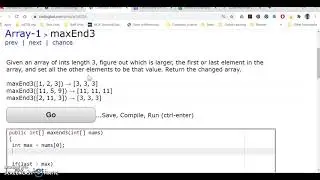 Solution to Coding Bat #4 (maxEnd3)