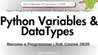 Python Variables & Datatypes | Become Programmer Full Course 2025: Prog.Fundamentals 
