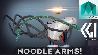 NOODLE ARMS! Maya: using curve warp for tentacles, snakes, cables, vines and all things bendy.