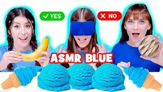 ASMR Eating Only Blue Ice Cream Yes or No Mukbang