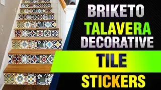 BRIKETO Talavera Decorative Tile Stickers Set 12 Units 6x6 inches. Peel & Stick Vinyl Tiles
