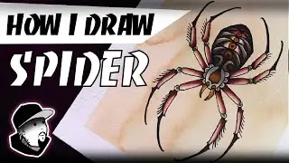 HOW I DRAW SPIDER | Traditional TATTOO Design