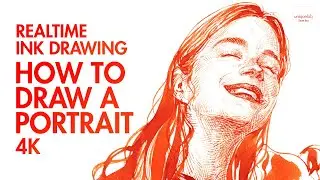 HOW TO DRAW A PORTRAIT / Real-Time Ink Drawing