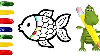 Bolalar uchun Baliq rasmini chizish. How to draw a fish? Как рисовать и раскрасить рыбку?