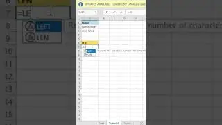Find the length of words in Excel.