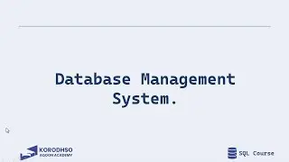 Database Management System - AF Somali - SQL COURSE