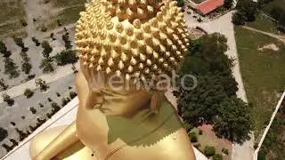 Wat Muang Aerial View, Biggest Buddha Statue in Thailand | Stock Footage - Envato elements