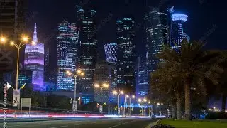 night walk around Doha Qatar at night on a summer