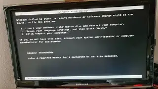 Windows Boot Error, A required device isn´t connect or can´t be accessed.