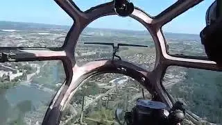Самолет АН 12, посадка ,вид изнутри кабины