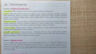 Updated Syllabus of Electrical Engineering of GATE 2021