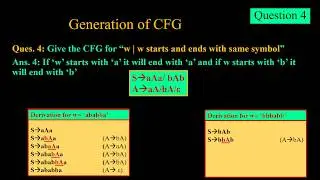 Examples of CFG Generation, Context Free Grammar
