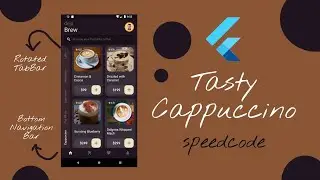 Flutter UI Design | Tasty Cappuccino Ui design | Rotated TabBar, Bottom navigation bar.