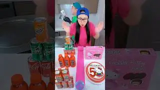 Hello Kitty cake VS Drinks ice cream challenge!🍨 #funny #shorts by Ethan Funny Family