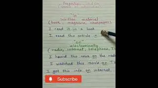 Use of preposition in&on as a source of information.