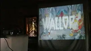 Playing Cuphead on a Projector