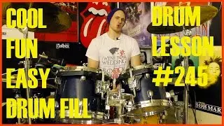 Fun Cool Rock, Pop Drum Fill - Beginners to Intermediate. - Drum Lesson