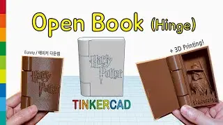 101) Harry Potter Open Book + Hinge with Tinkercad + 3D printing | 3D modeling how to make